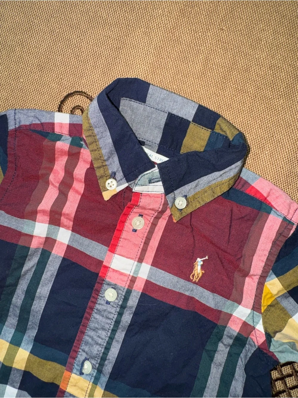 Ralph Lauren baby boys plaid button down shirt Size 9M